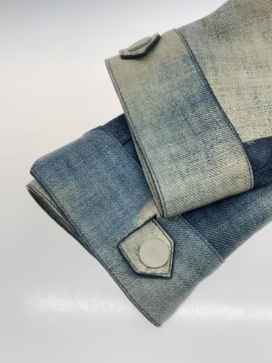 FENDI Trompe l'oeil Leather Jacket/ Size 48/ Sheepskin/ Blue/ All-Over Print/ PR thumbnail 6