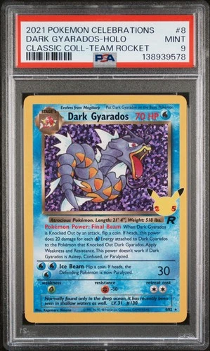 2021 POKEMON CELEBRATIONS CLASSIC COLL #8 DARK GYARADOS-HOLO PSA 9