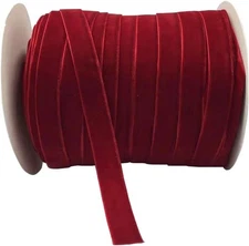 10 Yards Velvet Ribbon Spool (Red, 5/8") 5/8", Red 
