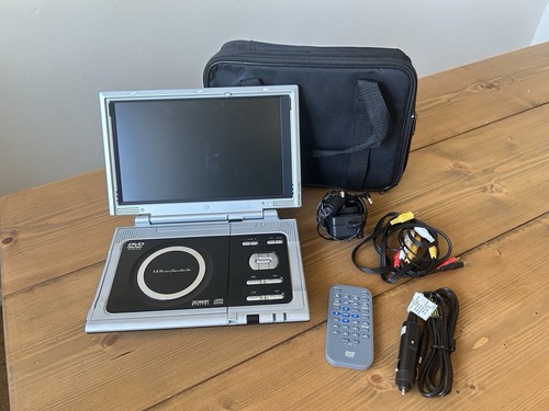 Wharfedale WDP-1210 Silver Portable DVD Player With Case Remote Battery & Cables