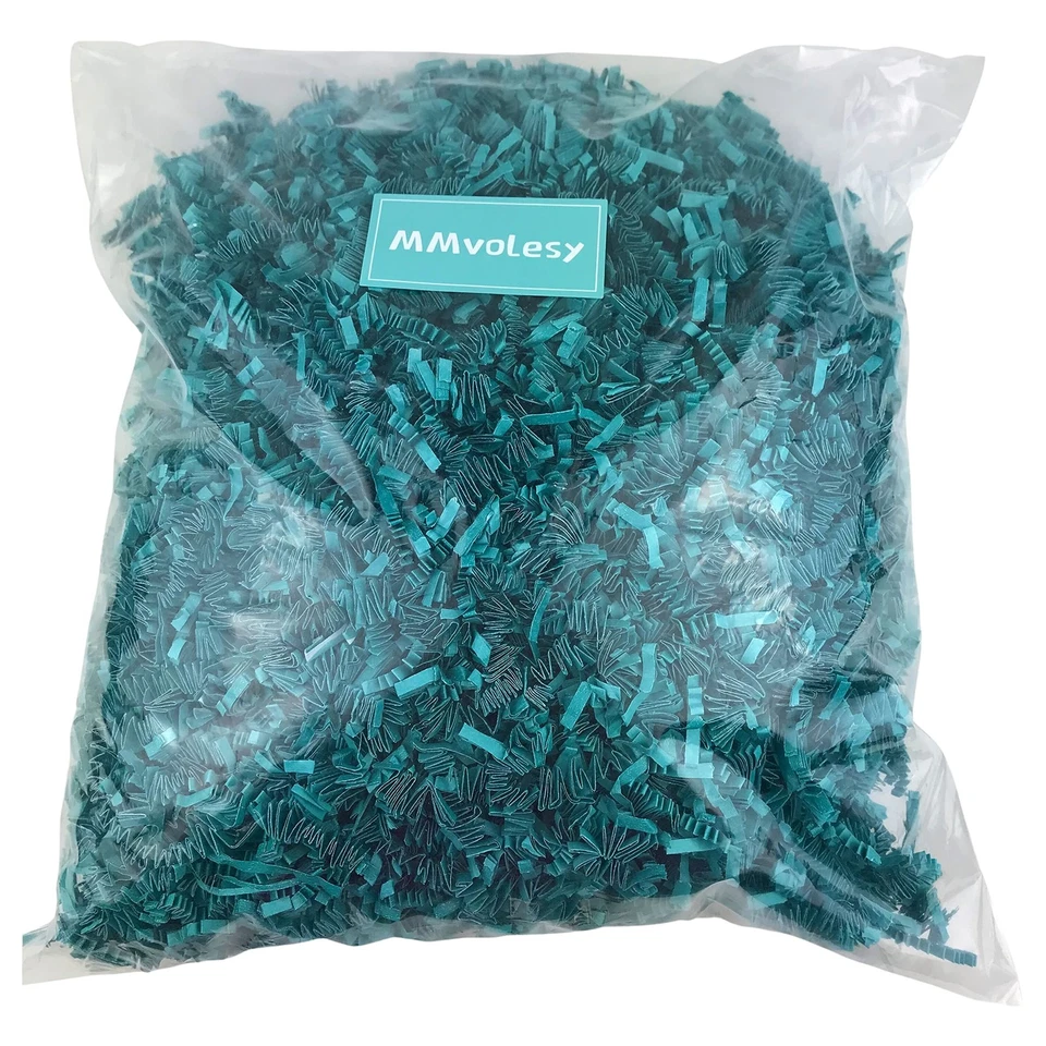 Crinkle Paper Shreds - 2LBS Teal Gift Filler for Gift Wrapping, Baskets, Boxe... - Image 2 of 4