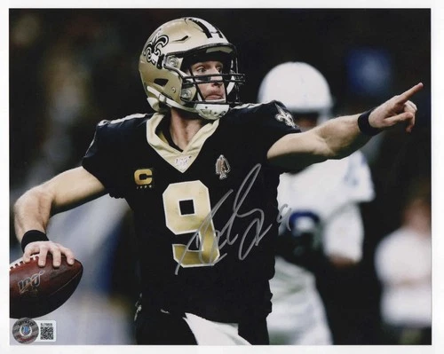 Drew Brees Signed 8x10 Photo - BECKETT - New Orleans Saints - NFL Football  (xv)
