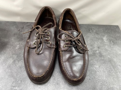 Hitchcock by Sebago Boat Loafers Men 9.5 EEEEE 5E Shoes Brown Leather Slip On - Picture 4 of 15