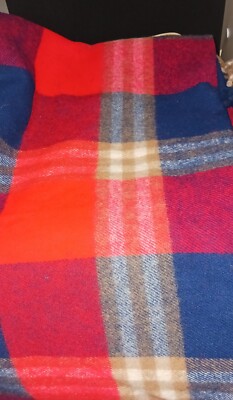 Vintage TROY LEISURE Plaid Blanket wFringe, 54 x 68 Includes Case grannycore