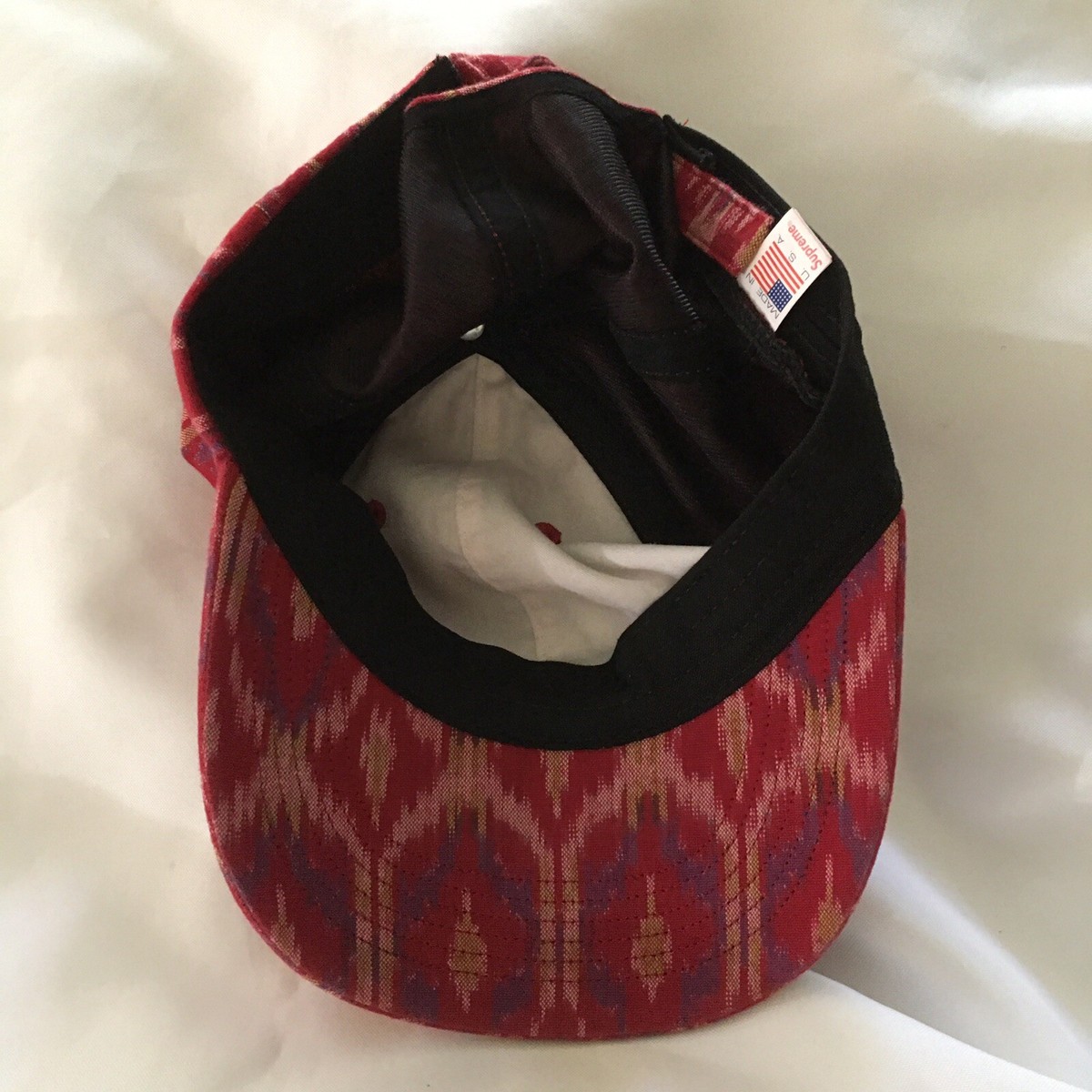 SUPREME IKAT 6-PANEL HAT RED OS SS21 WEEK 11 (IN HAND) AUTHENTIC BRAND NEW