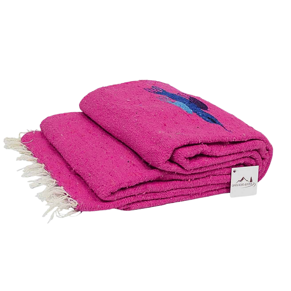 Hot Pink Mexican Blanket Thunderbird MagentaYoga Blanket Large throw  blanket