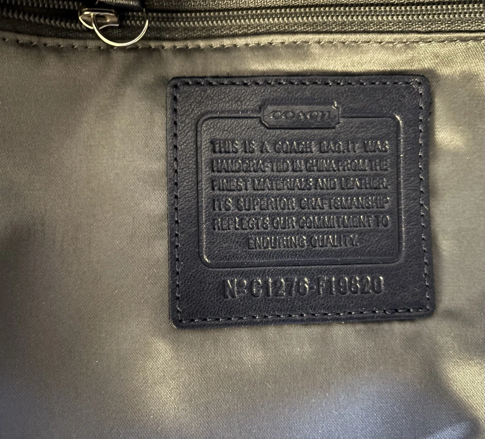 Amazing Coach Signature blu navy borsa a tracolla con catena davanti 19820