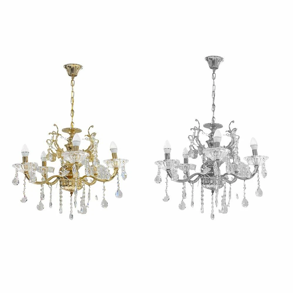 2 Pezzi Lampada A Sospensione Moderno Lampadario Da Soffitto In Cristallo Metallico Plafoniera Creativa Paralume 26cm Bianco 88623294