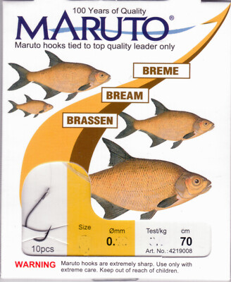 MARUTO  Vorfachhaken Brassen Brassenhaken - Größen 4 bis 14 - 70 cm Japanhaken