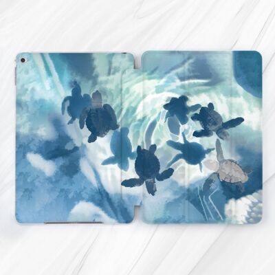 Turtles Ocean Waves Painting Case For iPad 10.2 Mini 7 Air 13 11 Pro 13 12.9 A16