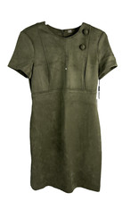 Calvin Klein Green Faux Suede  Dress Womens Size 4