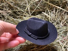 12 Pc 4" Black Mini Cowboy Hats for Arts and Crafts Doll Hats for Toys and Decor