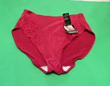 Vanity Fair 48-065 Second Skin Satin Nylon Lace Hi-Cut Brief Panties M USA made