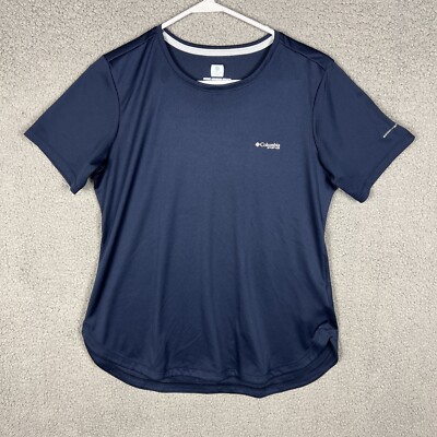 Columbia PFG Omni Freeze Zero Cooling Mens M Navy Blue Fishing T Shirt