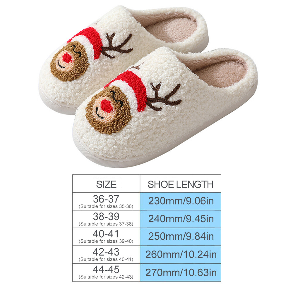 SAOLA Pantofole da interno sfocate natalizie suola spessa alce forniture per la casa (44 45).