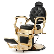 All Purpose Heavy Duty Hydraulic Recliner Barber Chairs Beauty Salon Black Red