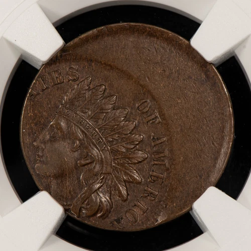 1c Indian Head Cent - Mint Error Struck 35% Off-Center - NGC AU 58 BN - X5859