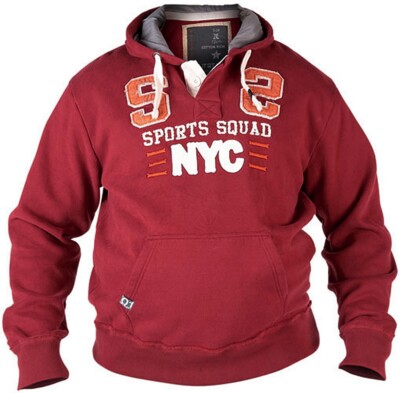 Übergrößen Sweatshirt Split Star by Duke Clothing London SQUAD bordeaux  3XL