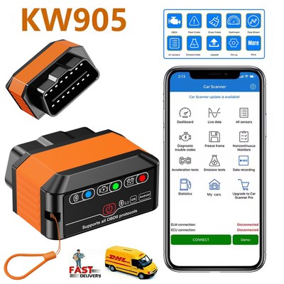 Konnwei*Kw905 Elm327 V2.0 Obd2 Scanner Bluetooth 5,0 Für Ios Android Auto Diagno