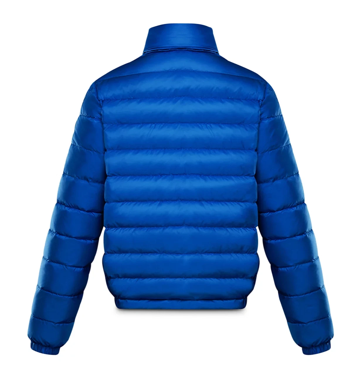 Moncler Giubbotto imbottito foderato con cappuccio mimetico bambino blu taglia 12 nuovo con etichette