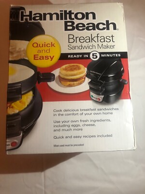 Hamilton Beach 25621 Breakfast Sandwich Maker  Super Quick & Easy - Black