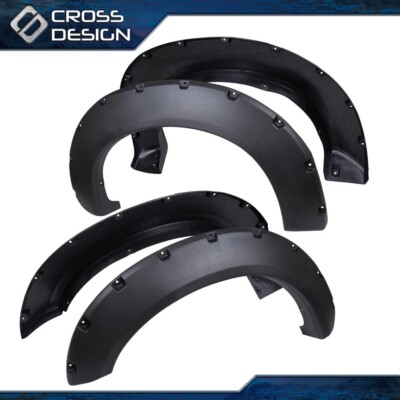 4PCS Pocket Rivet Fender Flares Fit For 2011-2016 Ford F250 Super Duty Textured