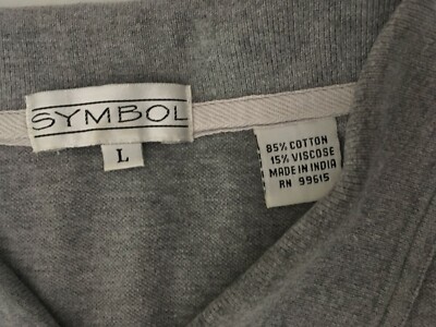 Symbol Construction Gray Mens Polo Short Sleeve Shirt Size Large