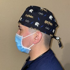 Mens Harry Potter Gryffindor Surgical Scrub Hat, Skull Cap For Nurse, Doctor