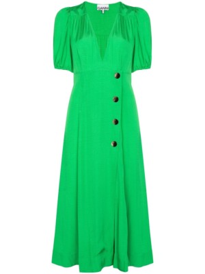 slim fit dress slacks GANNI - CRINKLED SATIN SLIP DRESS