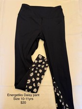 Energetiks Girls Dance Pants Black Daisy Size 10-11