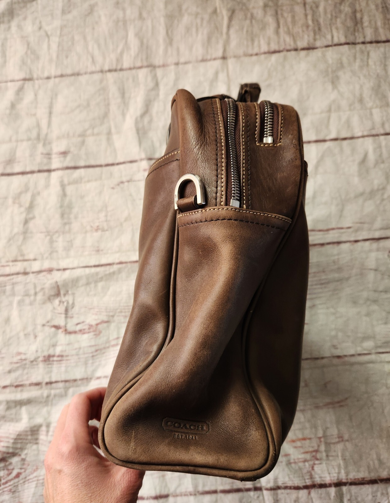 Vintage Coach Soft Sided Brown Leather Briefcase Mess… Gem