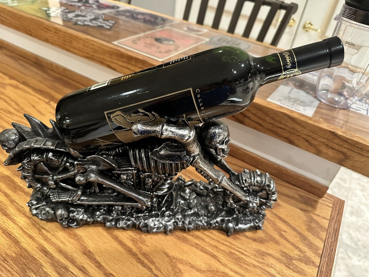 RAISING HELL SKELETON MOTORCYCLE WINE HOLDER | eBay