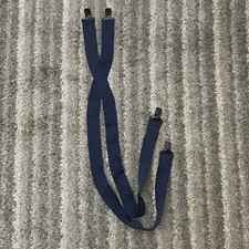 Mens Suspenders Blue One Size Black Metal Clasps 2  Wide