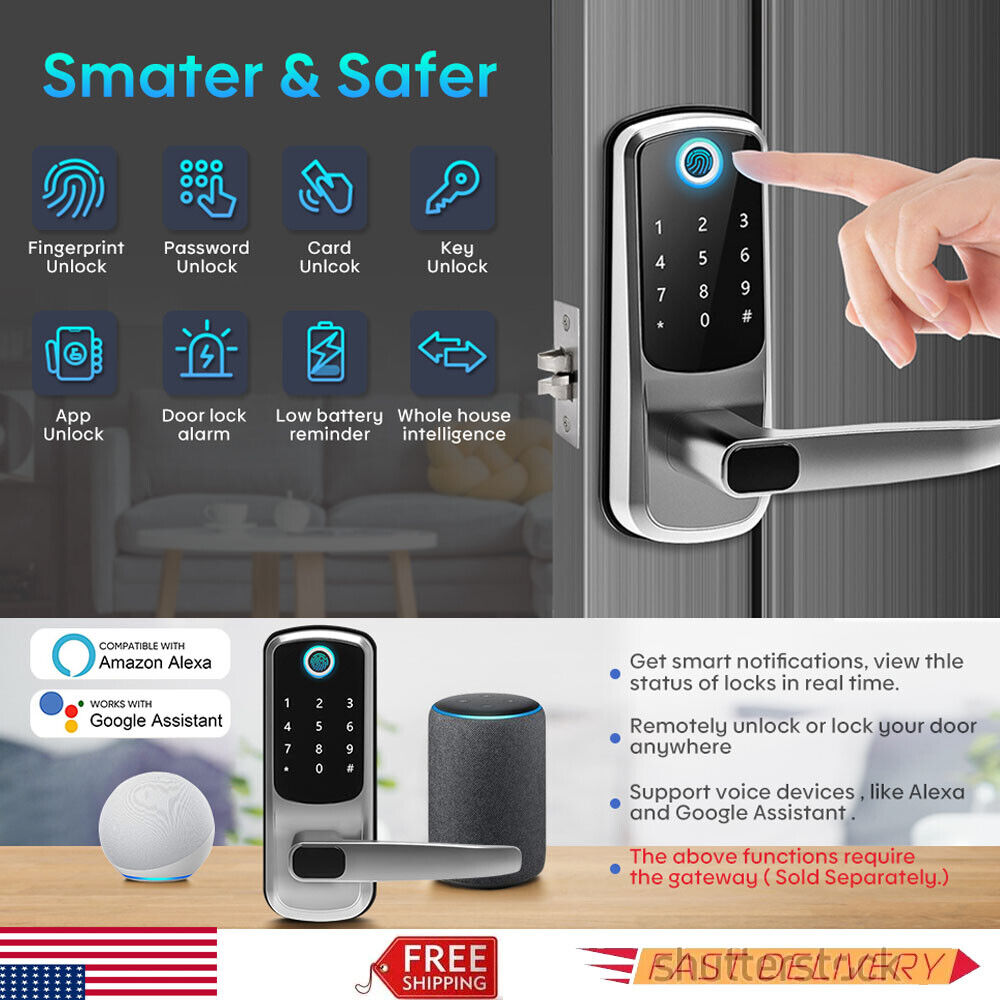 Smart Lock Fingerprint Alexa, Google Assistant Door Lock