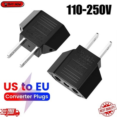 European EU To US American Adapter Plug Converter 110-250V New