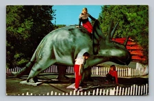 Postcard WI Dells Wisconsin Enchanted Forest Triceratops Dinosaur Park vintage