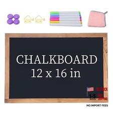 Magnetic Chalkboard for Wall - Rustic Wood Framed - 12"W x 16"H - Magnetic
