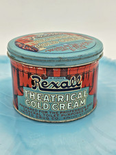 Early 1900s Theatrical Cold Cream empty Tin REXALL United Drug Company