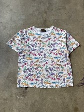 VTG 90s Eddie Bauer All Over Print AOP Fish D...