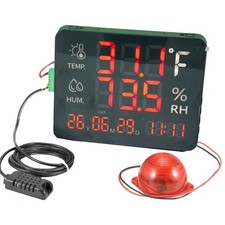 Large Display Thermometer with Alarm Loud Big Temperature Max Min to Monito...
