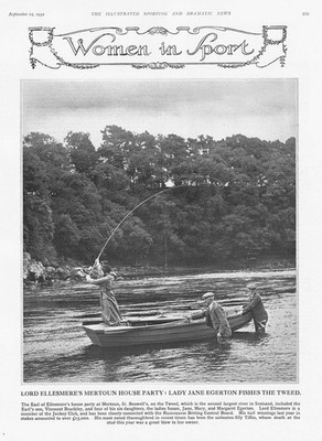 ST BOSWELL'S Roxburghshire Lady Jane Egerton on the Tweed - Vintage Print 1931