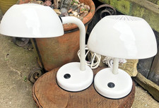 Vintage Italian desk table lamps white working modernist mid century 1970/80's