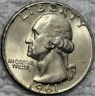 1961 D Washington Quarter BU 90% Silver 25c US Coin