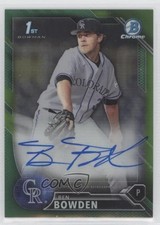 2016 Bowman Draft Chrome Pick Green Refractor 54/99 Ben Bowden #CDA-BB Auto 0q65