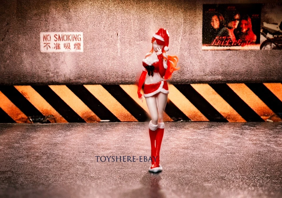 1/64 Miniature FIGURE Sexy girl in Red Christmas Dress Festive Collectible - Image 2 of 4