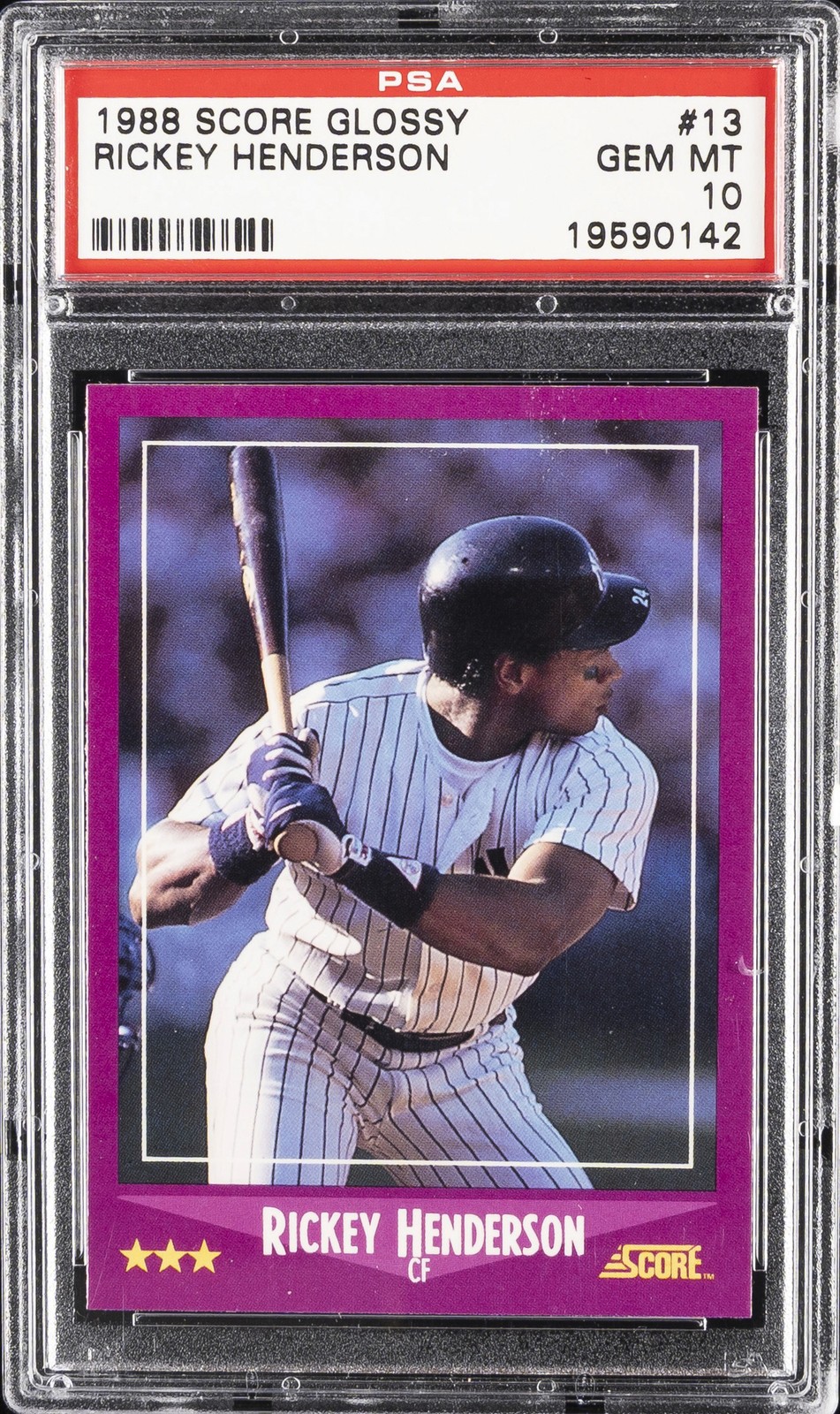 1988 SCORE GLOSSY #13 RICKEY HENDERSON PSA 10