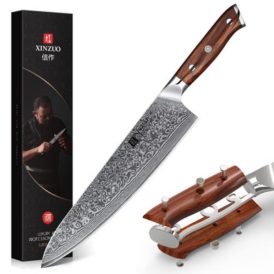 XINZUO 10 Inch Damascus Chef Knife Kitchen Knife Sharp Gyuto Knife Stainless ...