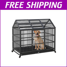 52'' Indestructible Heavy Duty Dog Crate Cage Kennel for Large Giant Dogs
