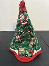 Vintage Quilted Fabric Christmas Tree Oven Mitt
