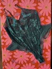 90s Vintage Victoria s Secret Gold Label Teal Green Teddy L Bodysuit